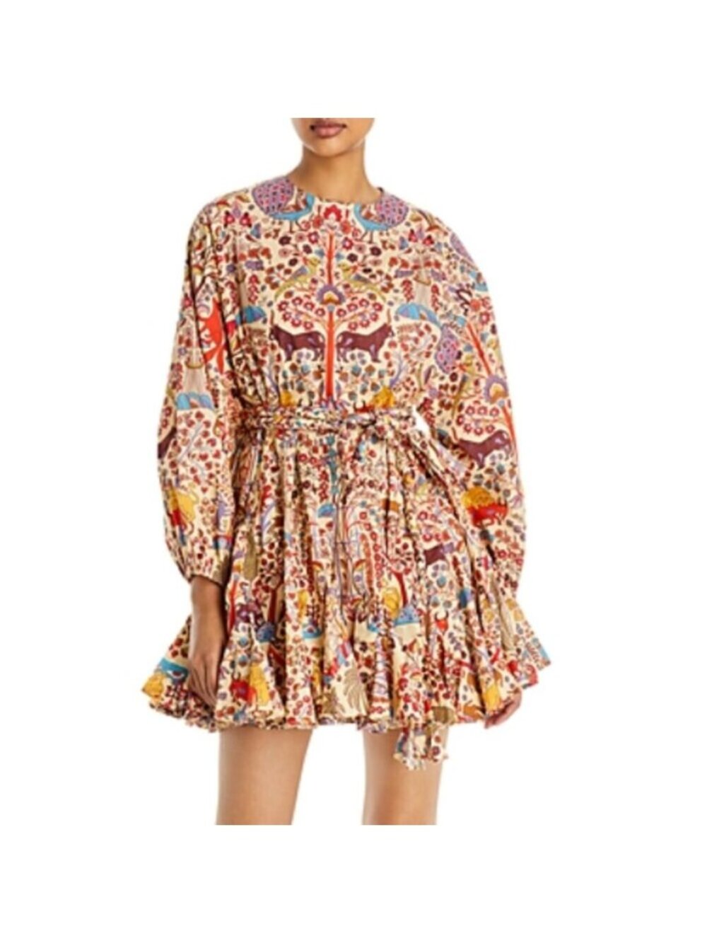 NEW Rhode Belted Waist Ella Printed Cotton Boho Mini Dress Red Size: Extra Small - Picture 7 of 7